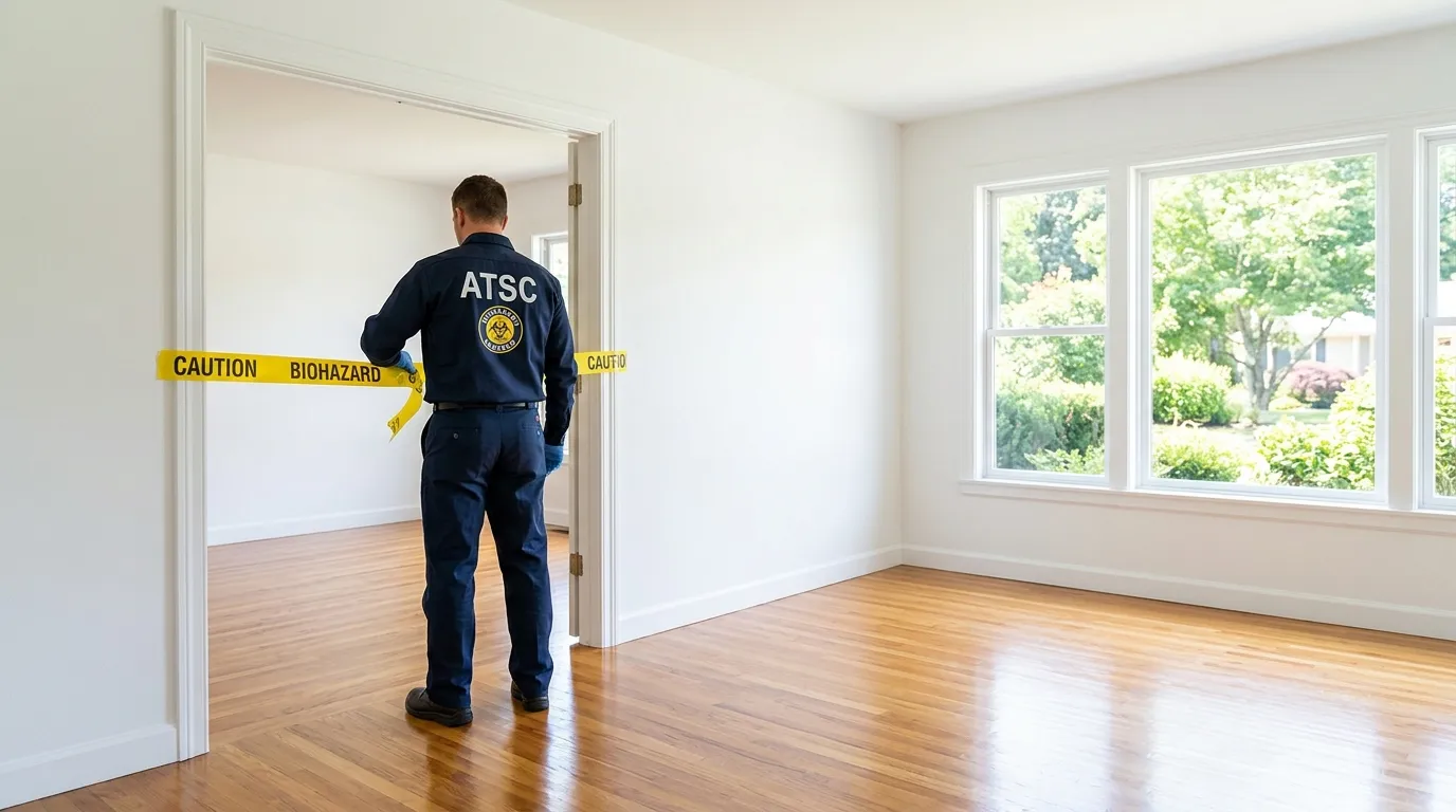 Certified biohazard cleanup crew performing Decomposition Cleanup in Ontario